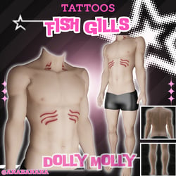 🦈 Fish Gills Tatts | Dolly Molly