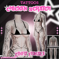 π Chicken Scratch Tatts | Zinfit Female