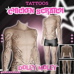 π Chicken Scratch Tatts | Dolly Molly