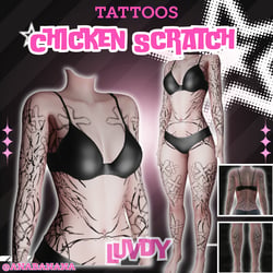 π Chicken Scratch Tatts | Luvdy