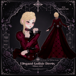 Elegant Gothic Dress - VRChat Outfit for VRBase eGirl