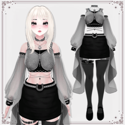 Gothic Draped Outfit for ZinPia / E-Girl Body