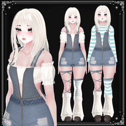 Denim Casual Outfit Set for ZinPia / E-Girl Body