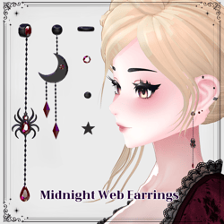 Midnight Web Earrings | Customizable VRChat Accessory | duchess.rh