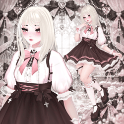 Noir Ribbon Outfit for EGIRL Body | duchess.rh