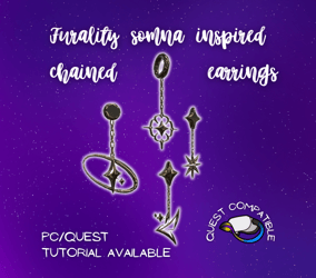 Furality somna inspired chained earrings