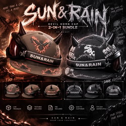 SUN & RAIN — DEVIL HORN CAP BUNDLE