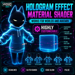 VRChat Hologram Effect Material | Avatar & Worlds