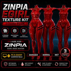 VRChat Zinpia Egirl Base Bodysuit Outfit 1 Combo Pack
