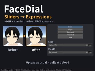 FaceDial — Non-destructive expression editor with blendshape sliders [VRChat / Unity / NDMF]
