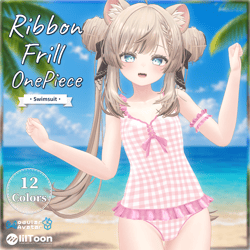 Ribbon Frill One-Piece Swimsuit