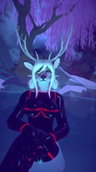 Lilith Deer/Goat Hybrid latex suit mat that goes onto the body
