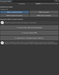 VRC MMD Converter | VMD to Anim + Camera MMD + Dance Installer