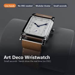 Art Deco Wristwatch - Small Seconds, Hands Show the Real Time | VRChat