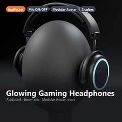 Glowing Gaming Headphones - AudioLink Rings, Boom Mic | VRChat