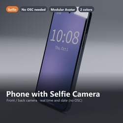 Phone with Live Clock and Selfie Camera - Front/Back Cam, No OSC | VRChat