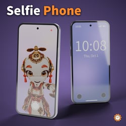 Phone with Live Clock and Selfie Camera - Front/Back Cam, No OSC | VRChat