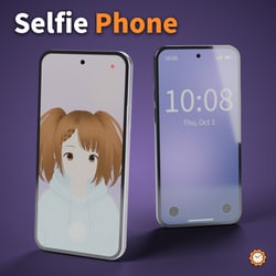 Phone with Live Clock and Selfie Camera - Front/Back Cam, No OSC | VRChat