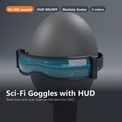 Sci-Fi Goggles with HUD - Current Time on the Lens, No OSC | VRChat