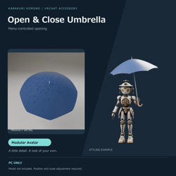 Umbrella with Running Raindrops - Open/Close from the Menu | VRChat