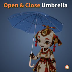 Umbrella with Running Raindrops - Open/Close from the Menu | VRChat