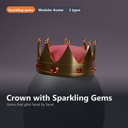 Crown with Sparkling Gems - Gold / Silver | VRChat