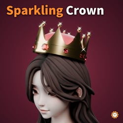 Crown with Sparkling Gems - Gold / Silver | VRChat