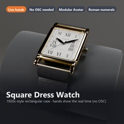 Square Dress Watch - Roman Numerals, Hands Show the Real Time | VRChat