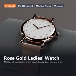 Ladies' Watch, Rose Gold and Mother-of-Pearl - Shows the Real Time | VRChat