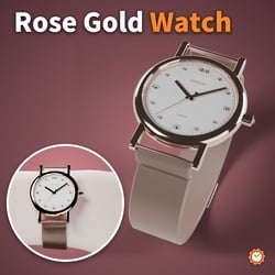 Ladies' Watch, Rose Gold and Mother-of-Pearl - Shows the Real Time | VRChat