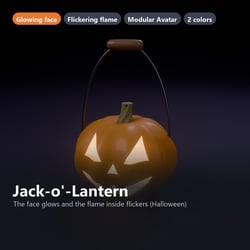 Jack-o'-Lantern with Glowing Face and Flickering Flame | VRChat