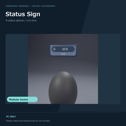 Status Sign Above Your Head - 8 Messages (AFK, Working...) + Clock | VRChat