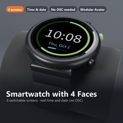 Smartwatch with 4 Switchable Faces - Time, Analog, Date, Heart Rate | VRChat