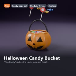 Free Halloween Candy Bucket - Candy Pops Out and Falls Back | VRChat