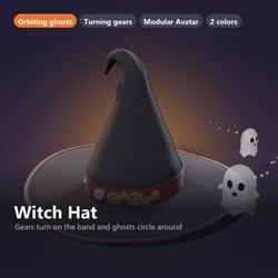 Witch Hat with Turning Gears and Circling Ghosts | VRChat