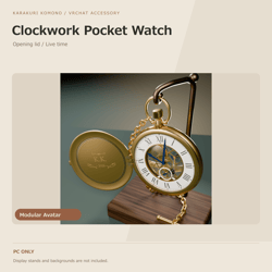 Pocket Watch - Lid Opens, Gear Train Linked to the Real Time | VRChat