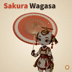 Wagasa Umbrella - Folds Open and Closed, Cherry Petals Fall | VRChat
