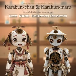 Karakuri-chan & Karakuri-maru Set — Chibi Clockwork Avatars | PC + Quest