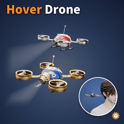 Hover Drone - Brass Propellers Spin, Searchlight, Flies Around You | VRChat