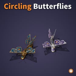 Clockwork Butterfly Hairpin - Wings Flap, Gears Turn, Flies Around | VRChat