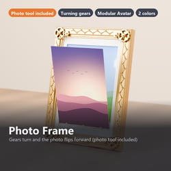 Photo Frame - Gears Turn and Your Photos Flip Over, Photo Tool | VRChat