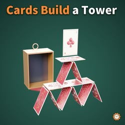 Arcana Cardhouse - Twelve cards assemble an airborne tower | VRChat | 19.6k tris