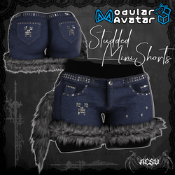 Studded Mini Shorts with a keychain