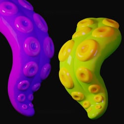 🐙 Tentacle Tongue (Long and Short Versions) (Attaches to any avatar!) (VRChat Avatar Accessory)