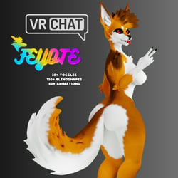 🦊 FEYOTE 🦊 3D Avatar Base VRC Ready! (Fox, Coyote, Feline)