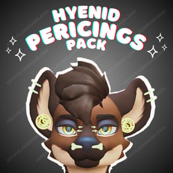 Hyenid Facial Piercings Pack (VRChat Avatar Accessory)