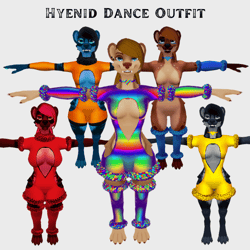 Hyenid Customizable Dance Outfit (VRChat Avatar Accessory)