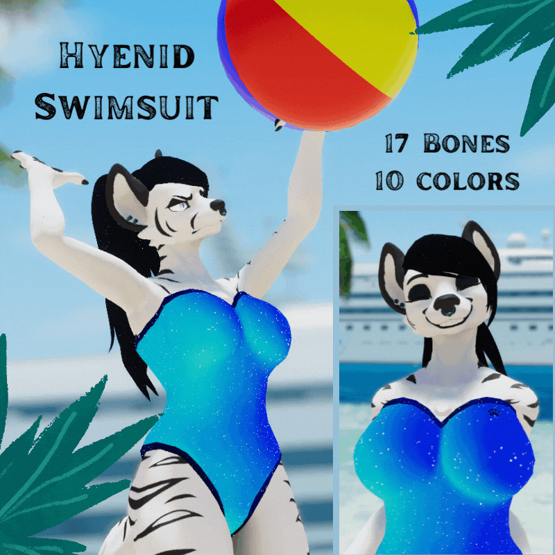 Hyenid Swimsuit / Bodysuit (VRChat Avatar Accessory)