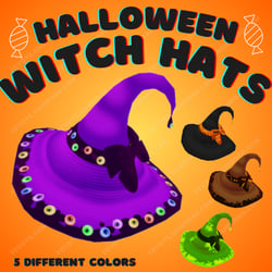 🎃🕯️ Halloween Witch Hats 🕯️🎃 (VRChat Avatar Accessory)