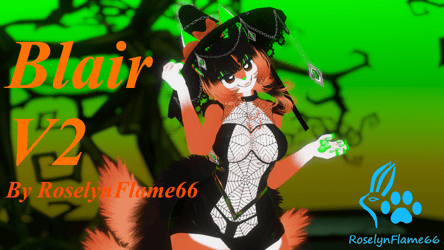 18+ (Facetracking) Blair V2 the Wolfie Witch VRChat Biscotti Avatar